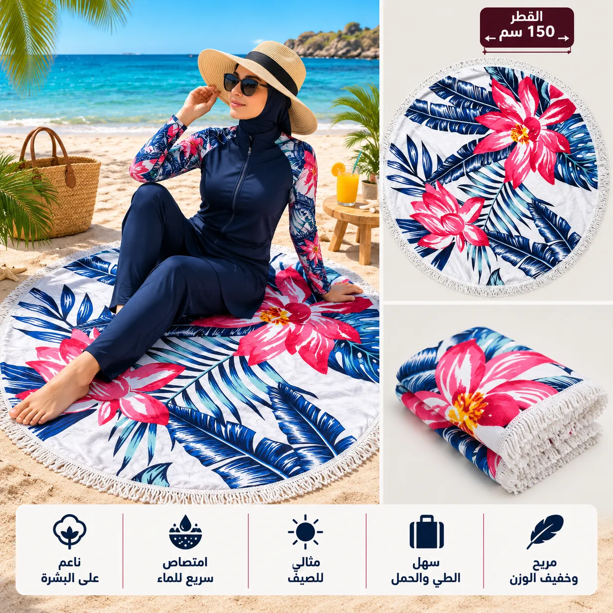 FLORA 100% COTTON 150X150